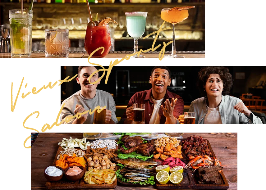 Cocktails, fans and a loaded sharing platter